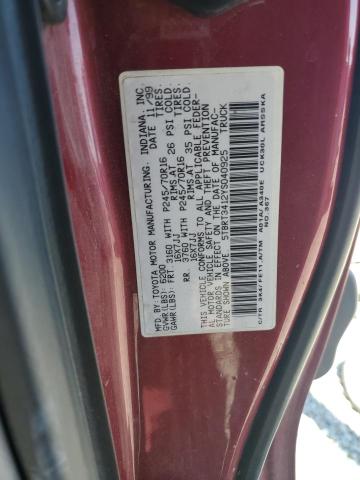 5TBRT3412YS040925 - 2000 TOYOTA TUNDRA ACCESS CAB RED photo 12