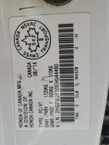 2HGFB2F50EH044460 - 2014 HONDA CIVIC LX WHITE photo 13