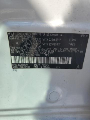 2T3ZFREV7HW349842 - 2017 TOYOTA RAV4 LE Ақ фото 14