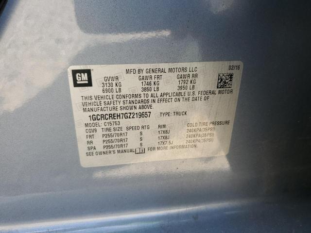 1GCRCREH7GZ219657 - 2016 CHEVROLET SILVERADO C1500 LT 蓝色 照片 12