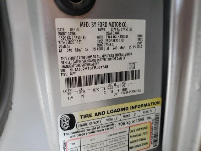 5LMJJ2HT6FEJ01348 - 2015 LINCOLN NAVIGATOR Gümüş foto 14