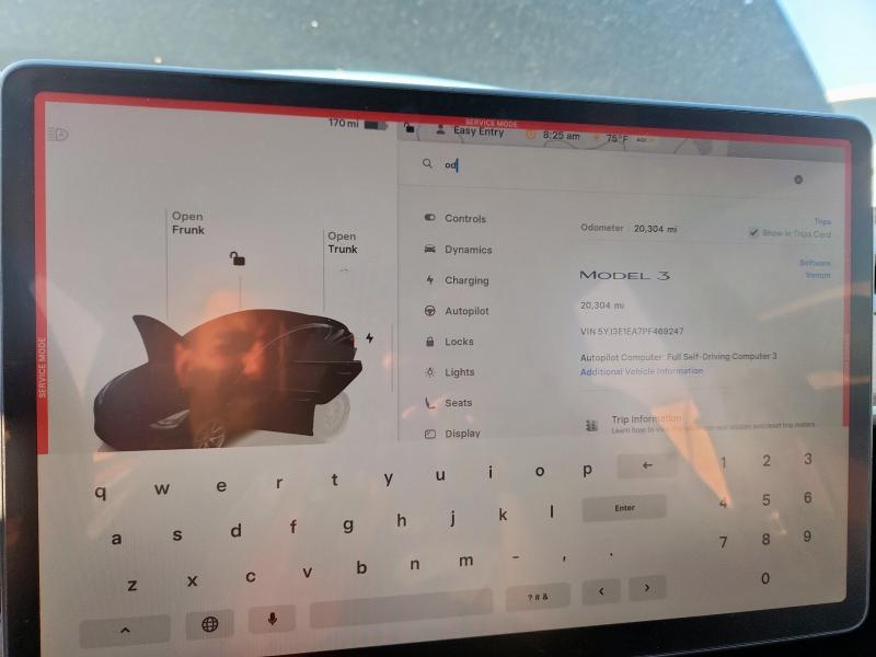 5YJ3E1EA7PF469247 - 2023 TESLA MODEL 3 أسود صورة 9