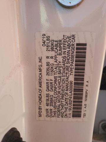 19UUB2F41LA000090 - 2020 ACURA TLX TECHNOLOGY WHITE photo 12