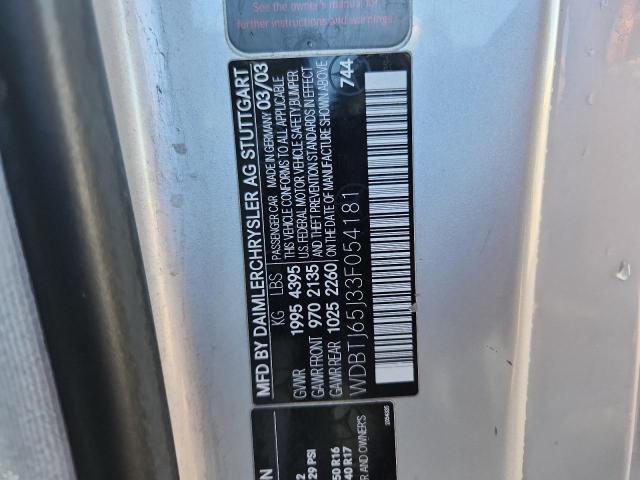 WDBTJ65J33F054181 - 2003 MERCEDES-BENZ CLK 320C SILVER photo 13