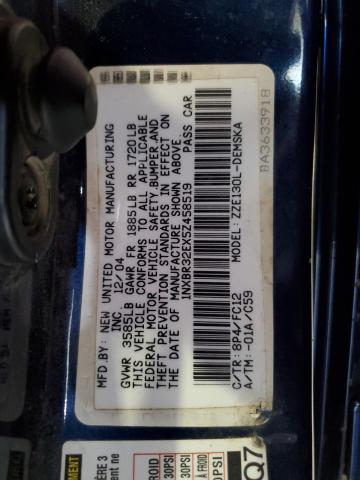 1NXBR32EX5Z458519 - 2005 TOYOTA COROLLA CE أزرق صورة 12