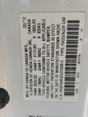 2HGFG4A52CH702815 - 2012 HONDA CIVIC SI Ağ foto 13