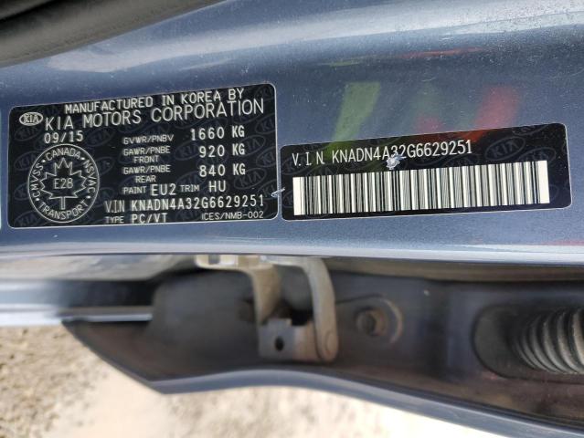 KNADN4A32G6629251 - 2016 KIA RIO EX BLUE photo 13
