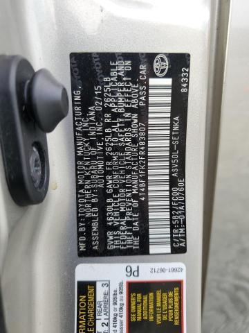 4T4BF1FK2FR483807 - 2015 TOYOTA CAMRY LE Gold Foto 12