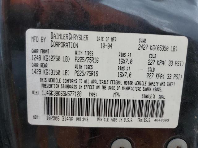 1J4GK38K65W577128 - 2005 JEEP LIBERTY RENEGADE 黑色 照片 14