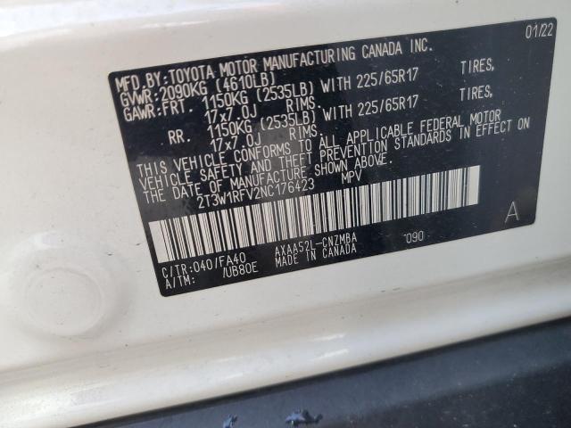 2T3W1RFV2NC176423 - 2022 TOYOTA RAV4 XLE ნაცრისფერი ფოტო 14