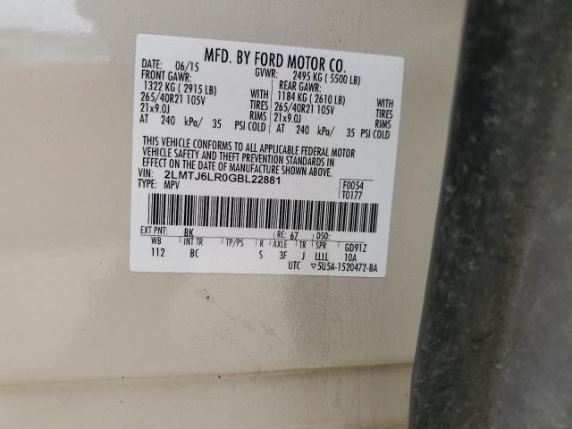 2LMTJ6LR0GBL22881 - 2016 LINCOLN MKX RESERVE TAN photo 14