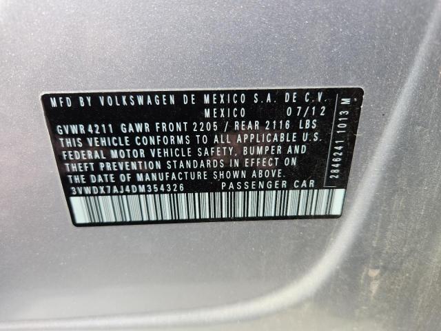 3VWDX7AJ4DM354326 - 2013 VOLKSWAGEN JETTA SE Күміс фото 12