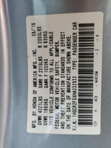 1HGCR2F5XHA032933 - 2017 HONDA ACCORD SPORT Күміс фото 13