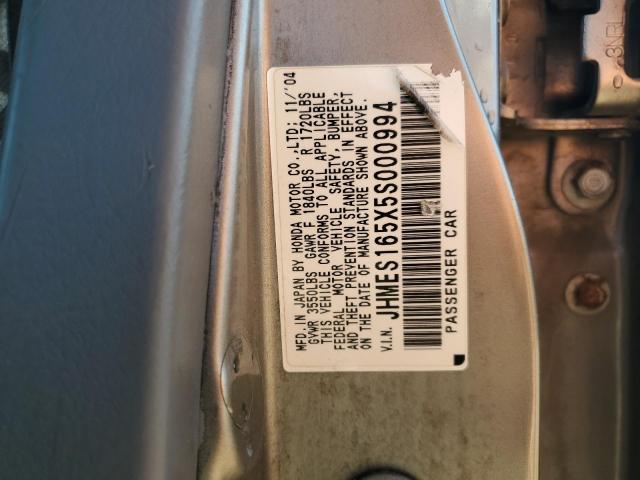 JHMES165X5S000994 - 2005 HONDA CIVIC LX Күміс фото 12