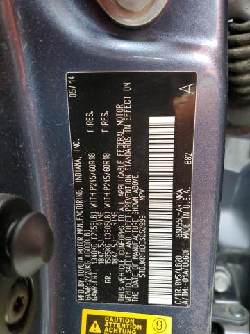 5TDJKRFH3ES052999 - 2014 TOYOTA HIGHLANDER XLE BLUE photo 14