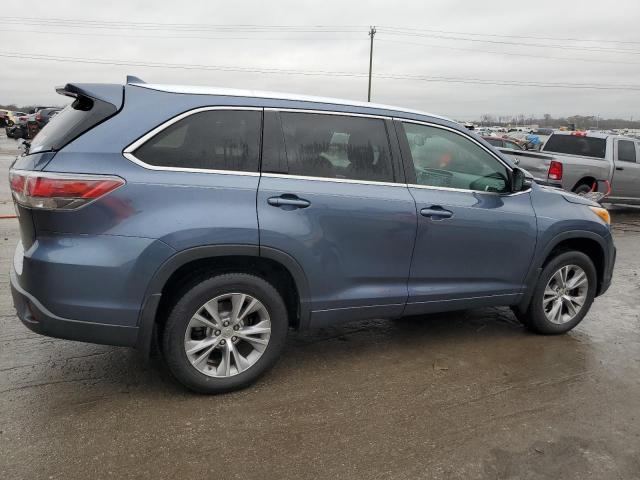 5TDJKRFH3ES052999 - 2014 TOYOTA HIGHLANDER XLE BLUE photo 3