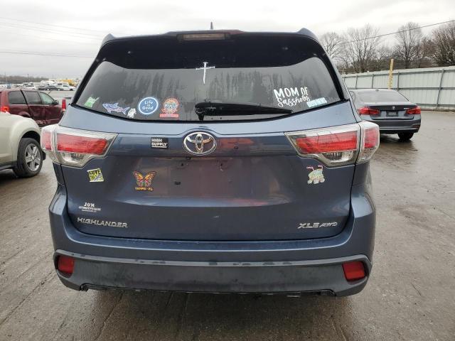 5TDJKRFH3ES052999 - 2014 TOYOTA HIGHLANDER XLE BLUE photo 6