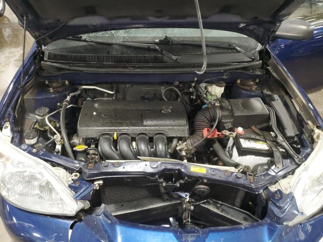 2T1KR32E24C257682 - 2004 TOYOTA COROLLA MA XR BLUE photo 11