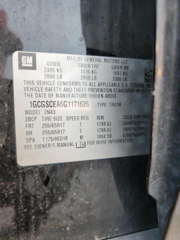 1GCGSCEA6G1171626 - 2016 CHEVROLET COLORADO LT BLACK photo 12