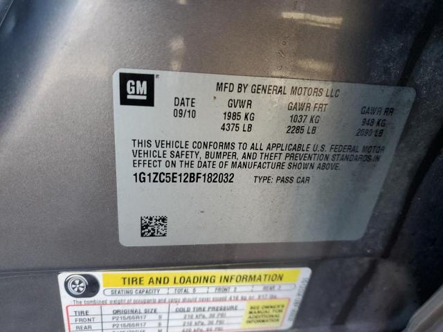 1G1ZC5E12BF182032 - 2011 CHEVROLET MALIBU 1LT GRAY photo 12