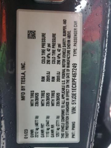 5YJ3E1ECXPF467249 - 2023 TESLA MODEL 3 Boz foto 12