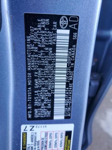 2T1KR32E28C701455 - 2008 TOYOTA COROLLA MA XR BLUE photo 13