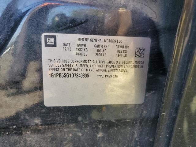 1G1PB5SG1D7249896 - 2013 CHEVROLET CRUZE LS შავი ფოტო 12