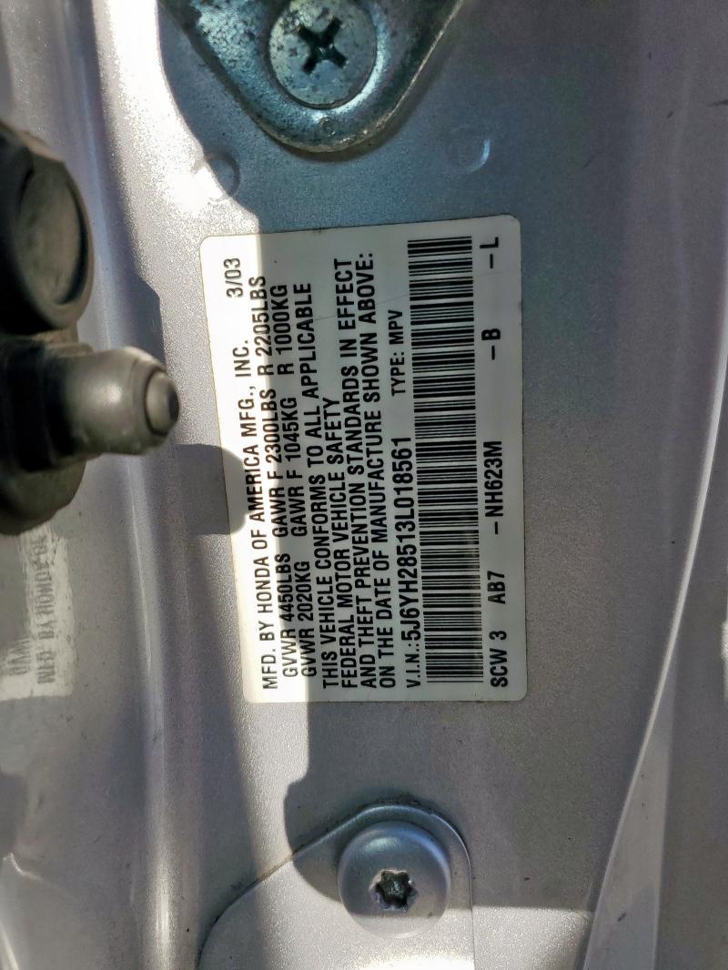 5J6YH28513L018561 - 2003 HONDA ELEMENT EX Gümüş foto 13