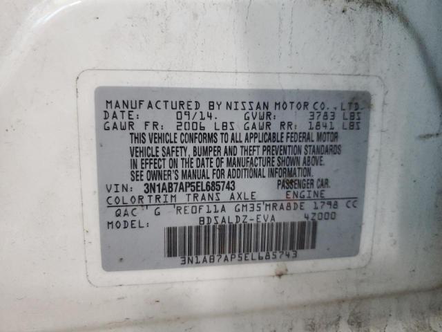 3N1AB7AP5EL685743 - 2014 NISSAN SENTRA S Weiß Foto 12