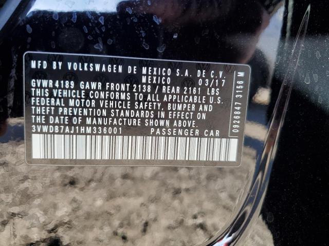 3VWDB7AJ1HM336001 - 2017 VOLKSWAGEN JETTA SE BLACK photo 13