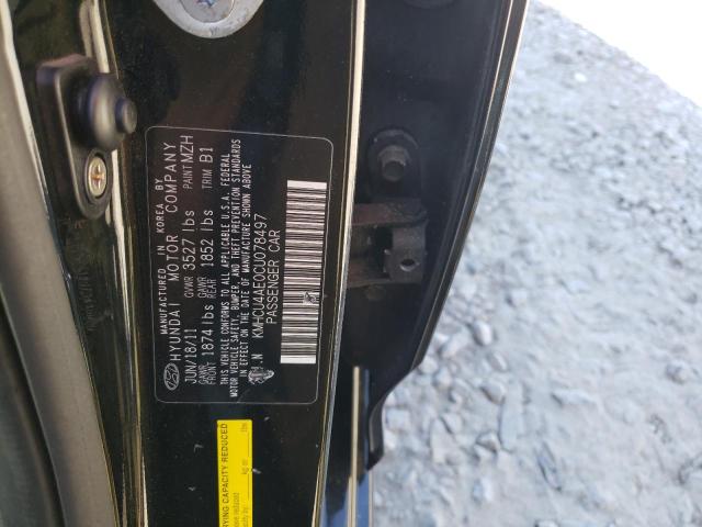 KMHCU4AE0CU078497 - 2012 HYUNDAI ACCENT GLS 黑色 照片 12