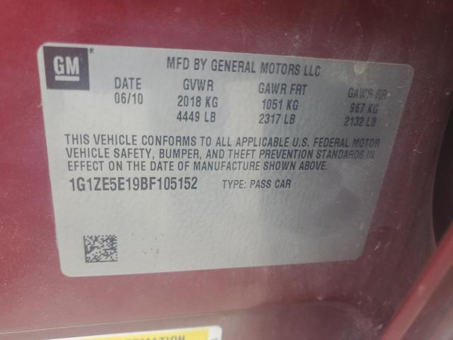 1G1ZE5E19BF105152 - 2011 CHEVROLET MALIBU LTZ Бордовый фото 12