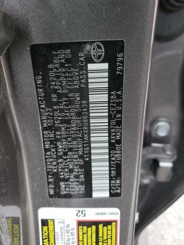 4T1G11AKXRU863438 - 2024 TOYOTA CAMRY SE NIGHT SHADE GRAY photo 12