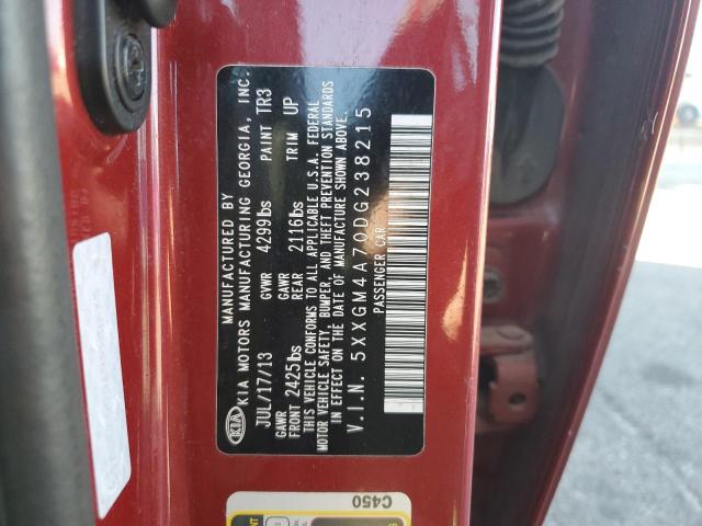 5XXGM4A70DG238215 - 2013 KIA OPTIMA LX Червоний фото 12