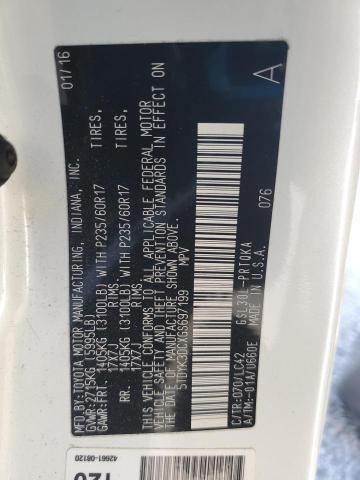 5TDYK3DCXGS697199 - 2016 TOYOTA SIENNA XLE Білий фото 13