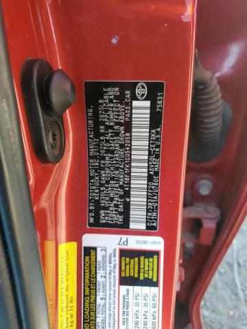 4T1BF1FK1CU542058 - 2012 TOYOTA CAMRY BASE Կարմիր լուսանկար 12