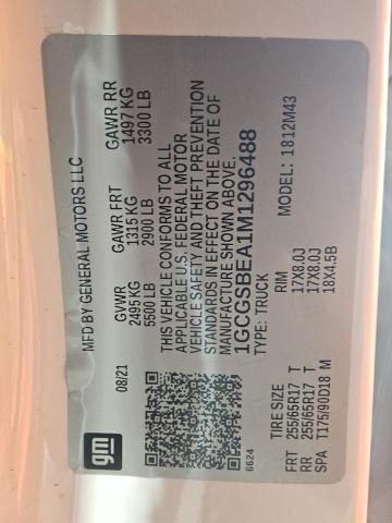 1GCGSBEA1M1296488 - 2021 CHEVROLET COLORADO 白色 照片 12