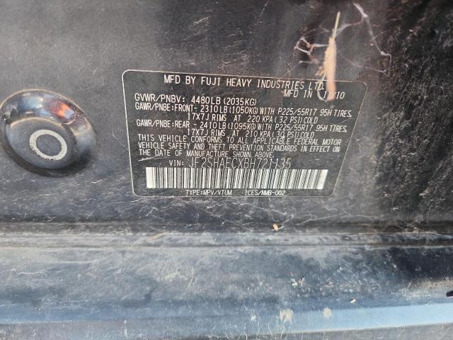 JF2SHAECXBH721135 - 2011 SUBARU FORESTER LIMITED Graphite photo 12