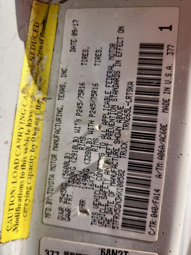 5TFRX5GN3HX100582 - 2017 TOYOTA TACOMA ACCESS CAB Ağ foto 13