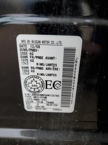 JN8AS5MV5AW123183 - 2010 NISSAN ROGUE S BLACK photo 13