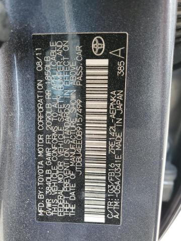 JTDBU4EE0B9157499 - 2011 TOYOTA COROLLA BASE Մոխրագույն լուսանկար 13