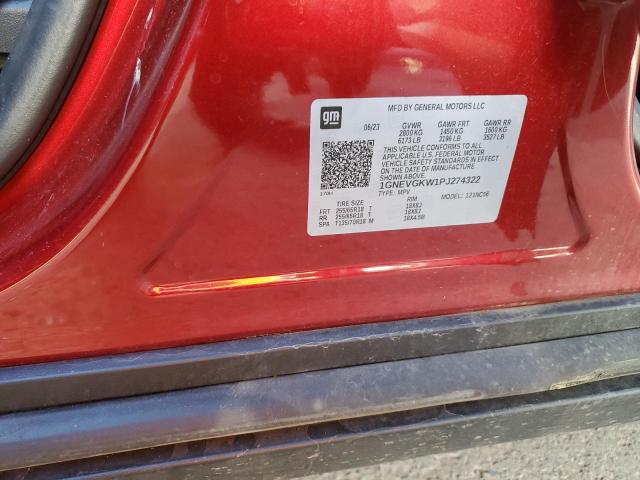 1GNEVGKW1PJ274322 - 2023 CHEVROLET TRAVERSE LT RED photo 14