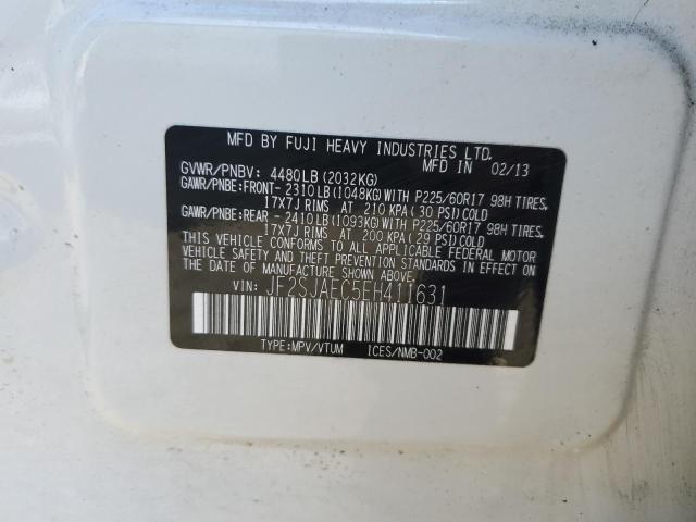 JF2SJAEC5EH411631 - 2014 SUBARU FORESTER 2.5I PREMIUM თეთრი ფოტო 12