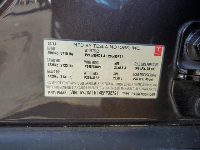 5YJSA1H14EFP32794 - 2014 TESLA MODEL S Շագանակագույն լուսանկար 13
