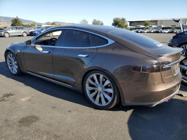 5YJSA1H14EFP32794 - 2014 TESLA MODEL S Շագանակագույն լուսանկար 2