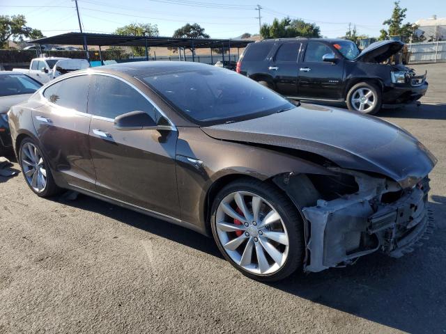 5YJSA1H14EFP32794 - 2014 TESLA MODEL S Շագանակագույն լուսանկար 4