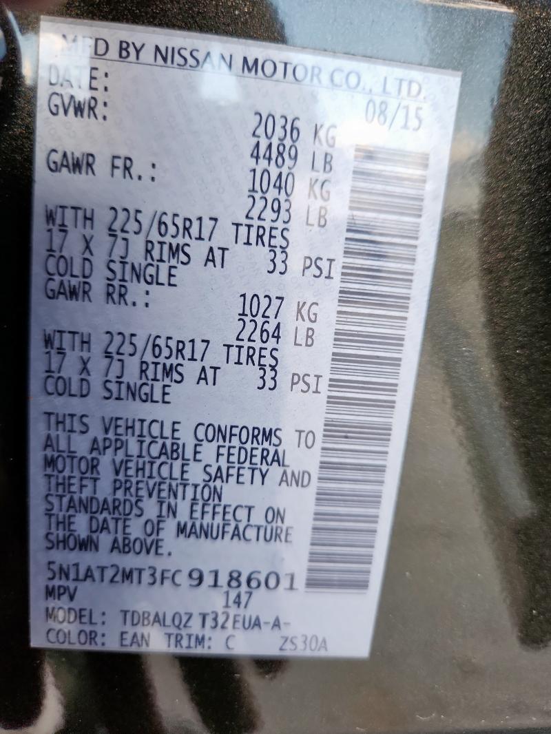 5N1AT2MT3FC918601 - 2015 NISSAN ROGUE S Grafit foto 13