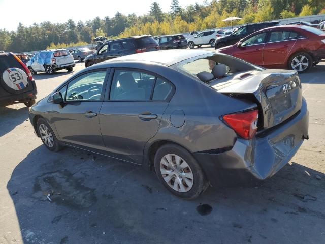 2HGFB2F55CH332763 - 2012 HONDA CIVIC LX GRAY photo 2