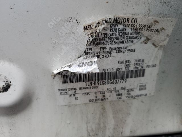 1LNHL9EK8DG607779 - 2013 LINCOLN MKS WHITE photo 12