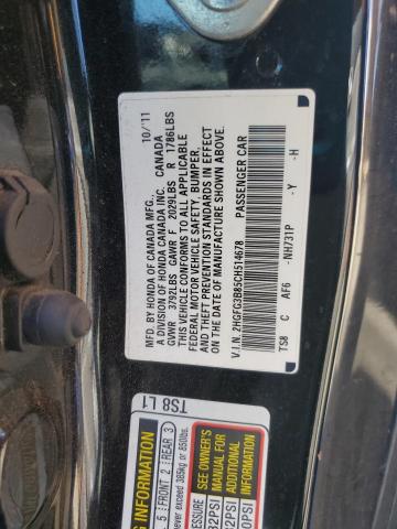 2HGFG3B85CH514678 - 2012 HONDA CIVIC EX BLACK photo 12